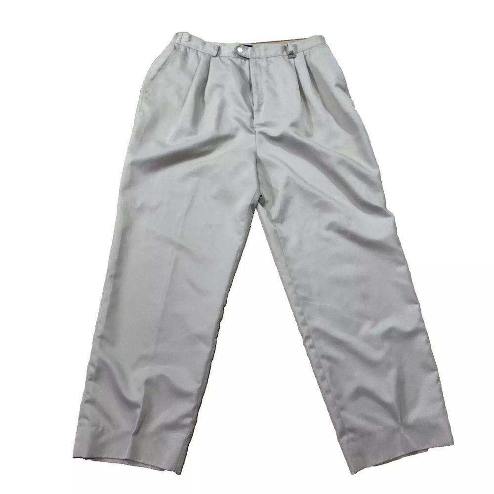 CALLOWAY Golf Pleated Pants Womens 16 Vintage Stretch Khaki Metal Logo Flowy 16